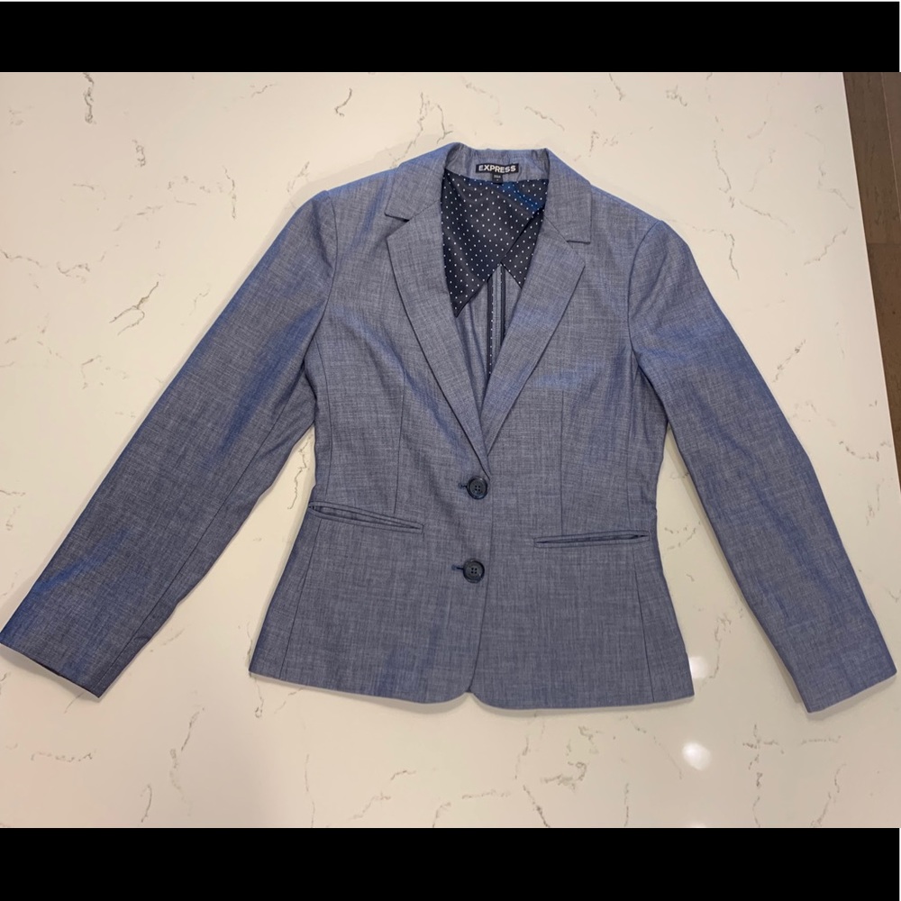 NEW Express Chambray Denim Blazer X Small